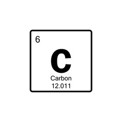 periodic table Carbon line icon