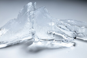 ice and water, macro melting ice cube