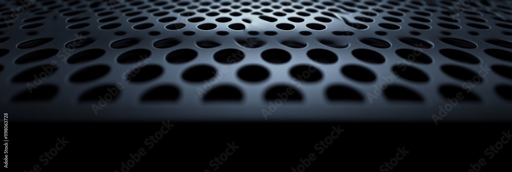 Poster geometric patterns on a black matte surface create an intriguing visual effect