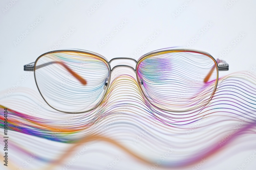 Aufkleber close up of a human eye showcasing intricate detail and vibrant reflections in a serene environment.