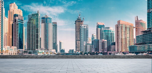  city building  skyline dubai landscape cloud blue sky cityscape street travel
