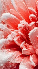 Red leaf covered in frost
