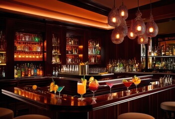 stunning beverage displays showcasing creative mixology trendy bar environments bold colors elegant arrangements, cocktail, drink, liquid, ingredient