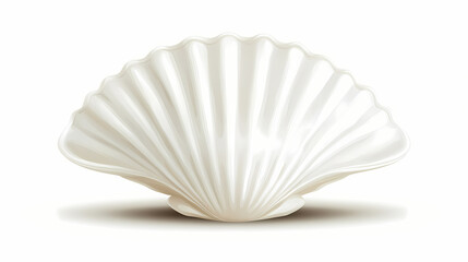 Empty seashell isolated on a clean white background. Seashell. Illustration