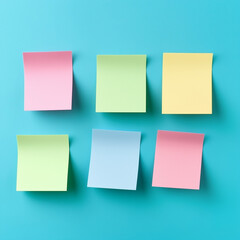 sticky notes on blue background