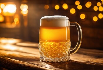 stunning close golden beer cascading into clear glass bubbles foam capturing essence refreshment rich color, ale, amber, beverage, bubbly, caramel