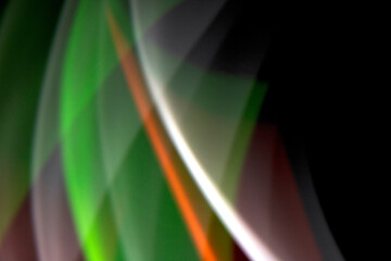 Neon Rainbow Light on Black Background Abstract Lines Swirls and Waves
