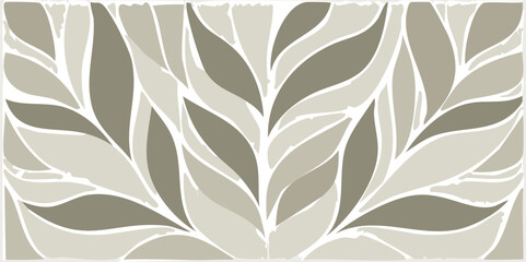 Fototapeta premium Leaf print abstract background, wallpaper, vector illustration, vintage style, in beige colors.