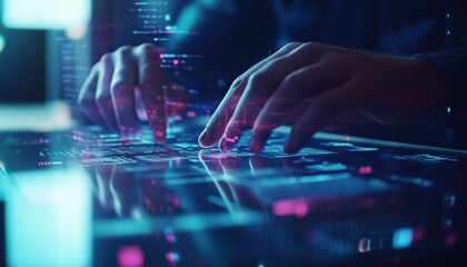 Software Developer Utilizing Digital Technology And Agile Methodology In Application Development, Coding On Tablet And Laptop In Office Environment.