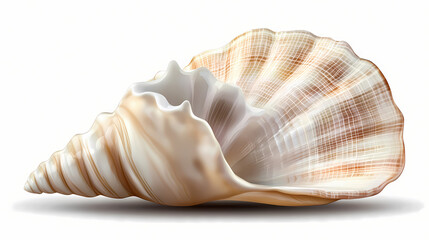 Obraz premium 3d rendering icon seashell illustration png. cartoon minimal style on transparent isolated background. Seashell. Illustration