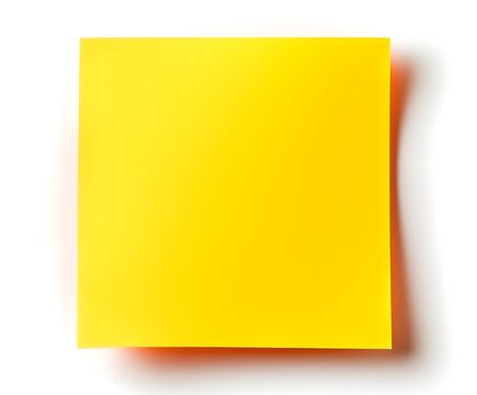 A single yellow sticky note on a white background