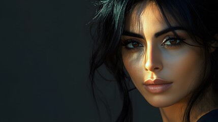 Naklejka premium Woman's portrait with intense expression 