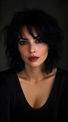 Woman's portrait with intense expression
