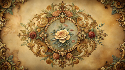 Victorian paper style with intricate patterns, vintage design, featuring roses and decorative details, perfect for artistic, elegant, and historical themes.