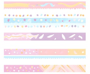 Pastel Colored Decorative Tape Designs Collection