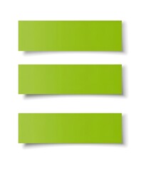 Three Horizontal Lime Green Notepads With Shadows