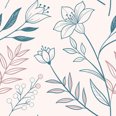 Minimalist Botanical Line Art Pattern