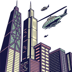 Futuristic Cityscape with Neon Lights