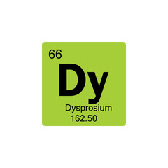 periodic table Dysprosium colored icon