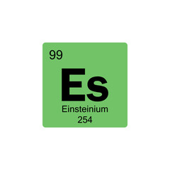 periodic table Einsteinium colored icon