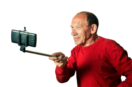 Funny portrait of old man