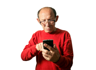 Funny portrait of old man