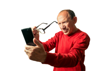 Funny portrait of old man