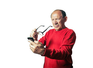 Funny portrait of old man