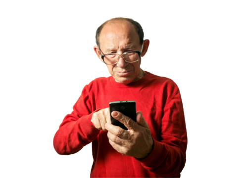 Funny portrait of old man