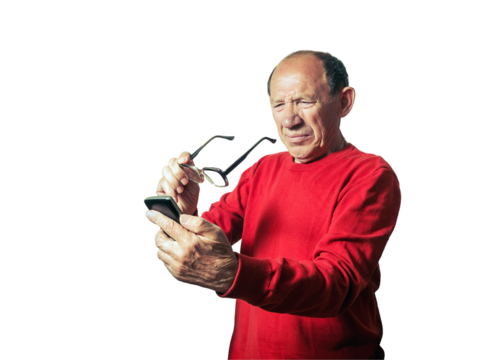 Funny portrait of old man