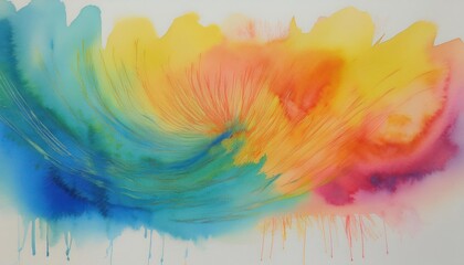 Vibrant and Textured Watercolor Abstraction on Paper, Showcasing a Luminous Watercolor Scene with Expressive Brushwork, Bold Colors, and Intense Emotion.