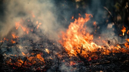 Fiery Inferno: A Wildfire's Destructive Embrace