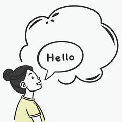 Simple digital chat bubble with clean outline design Illustrator Artwork