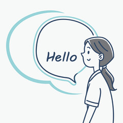 Simple digital chat bubble with clean outline design