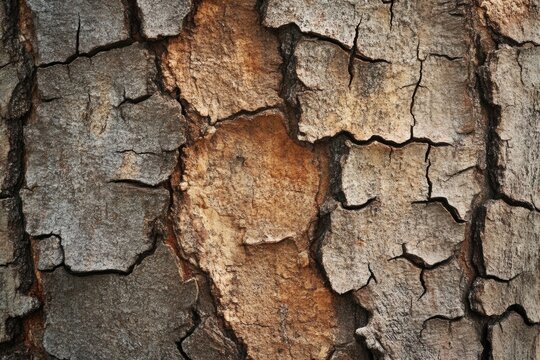 Close-up of cracked tree bark showing intricate patterns and textures