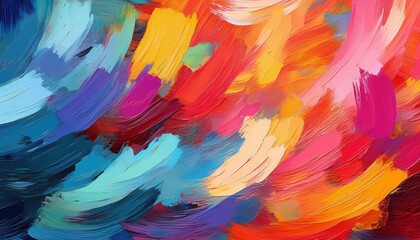 Vibrant Abstract Artwork Seamless Brush Stroke Pattern on a Colorful Backdrop Ideal for Modern Interior Design