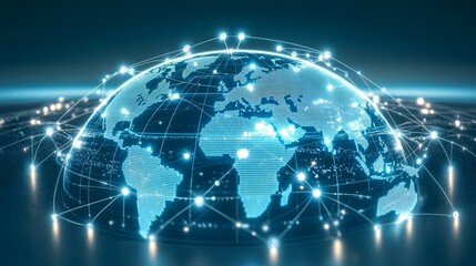 Global Network Connections Illustrating Worldwide Digital Interconnectivity