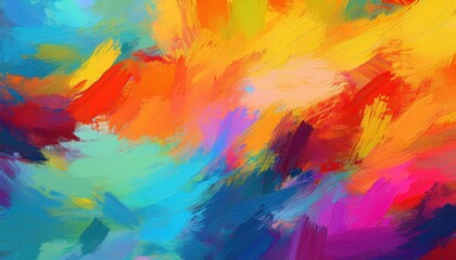 Vibrant, Modern Desi Abstract Seamless Pattern Bold Brush Strokes Create an Engaging Backdrop of Rich Colors and Textures