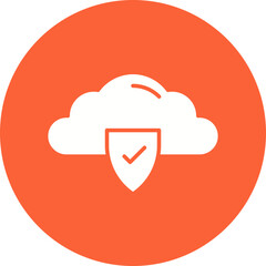 Secure Cloud icon single vector illustration