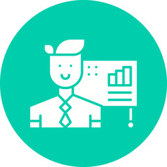 Data Analyst icon single vector illustration
