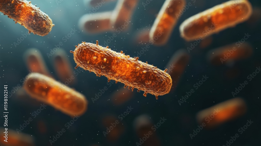 Leinwandbilder detailed 3d render of colorful microbes showcasing their intricate structures and vibrant textures. 