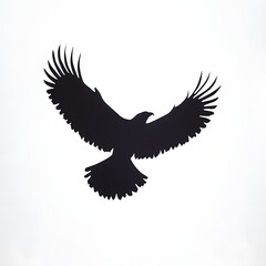Obraz premium Black Silhouette Of An Eagle In Flight