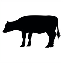 Black Cow Silhouette vector illustration