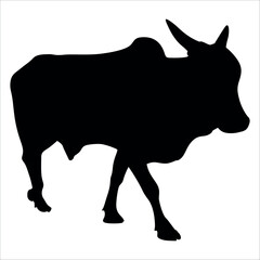 Black Cow Silhouette vector illustration