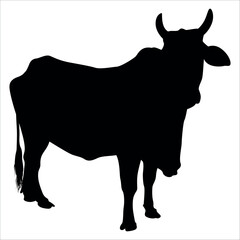 Black Cow Silhouette vector illustration