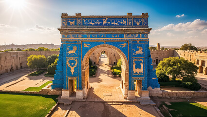 Fototapeta premium stunning Ishtar Gate Iraq sunny day