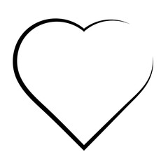 Premium heart silhouette on white background