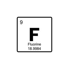 periodic table Fluorine line icon