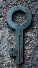 Sophisticated Contemporary Key Design on a Textured House-Shaped Plaque for Modern Interiors