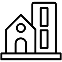 Minimalist Line Art Real Estate Icon